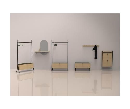 Peegel AALBORG riiuliga 92x15xH93cm, tamm