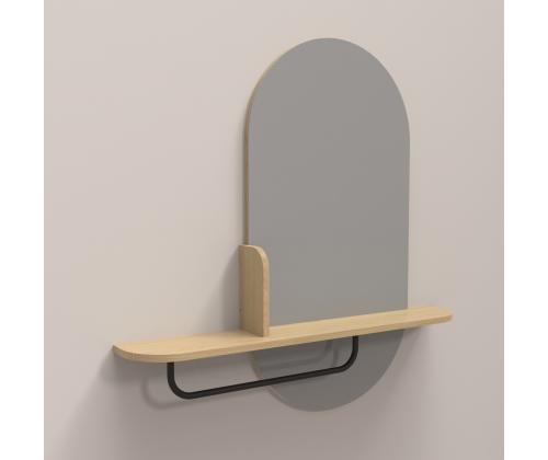 Peegel AALBORG riiuliga 92x15xH93cm, tamm