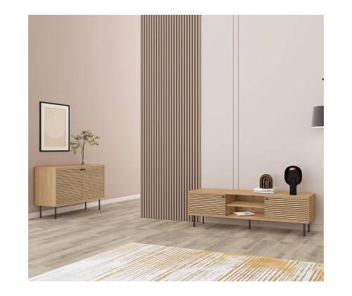 Kummut LINE 110x40xH74cm, tammedekooriga melamiin