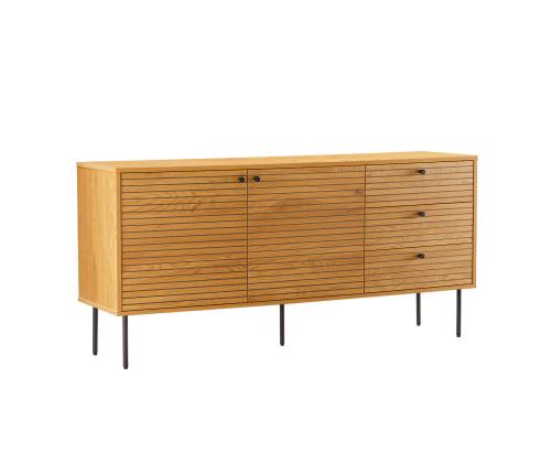 Kummut LINE 150x40xH74cm, tammedekooriga melamiin