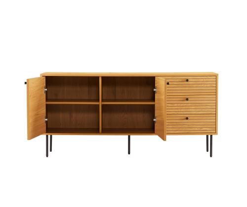 Kummut LINE 150x40xH74cm, tammedekooriga melamiin