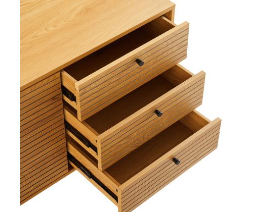 Kummut LINE 150x40xH74cm, tammedekooriga melamiin