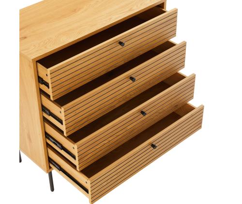 Kummut LINE 80x40xH85cm, tammedekooriga melamiin