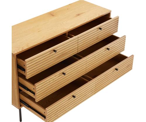 Kummut LINE 120x40xH75cm, tammedekooriga melamiin