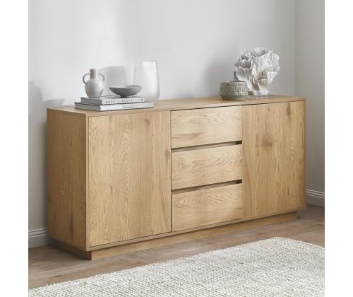 Kummut SACHA 160x40xH74cm, tammedekooriga melamiin