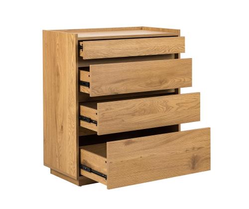 Kummut SACHA 75x40xH89cm, tammedekooriga melamiin