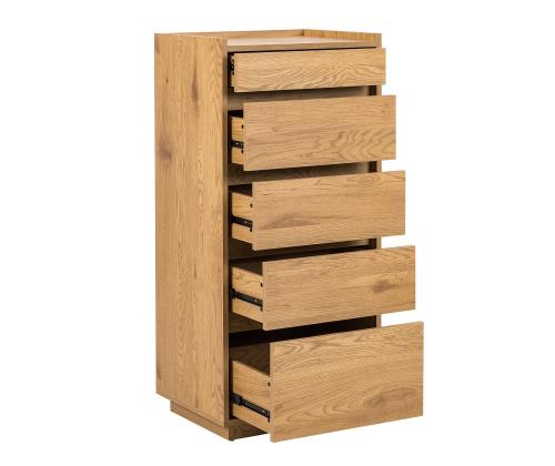 Kummut SACHA 50x40xH109cm, tammedekooriga melamiin