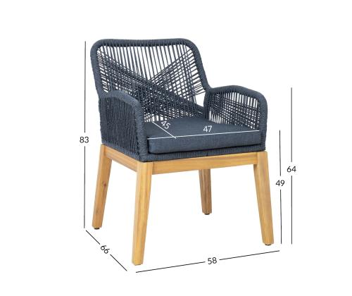 Tool FLORIDA 58x66xH83cm, akaatsia, hall