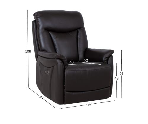 Tugitool BALDWIN elektriline lift recliner 82x95xH108cm, pruun nahk