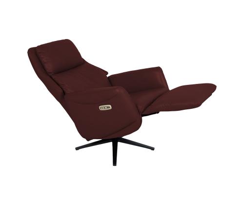 Tugitool DAMIANO elektriline recliner 72x84xH116cm, tumepunane nahk