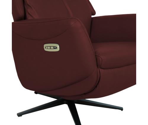 Tugitool DAMIANO elektriline recliner 72x84xH116cm, tumepunane nahk