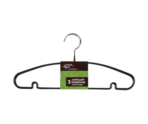 Riidepuud 3tk/komplektis, metall, must PVC