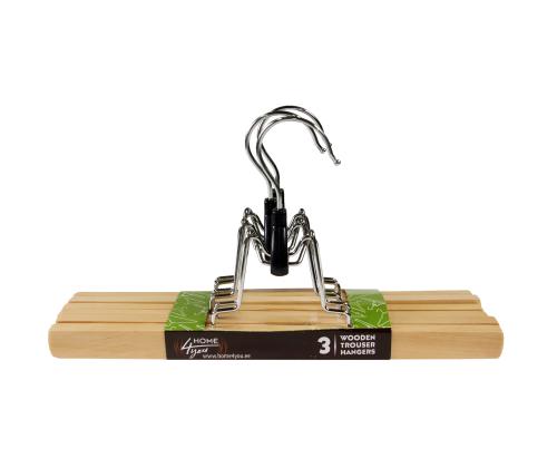 Riidepuud pükstele 3tk/komplektis, puit, naturaalne