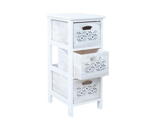 Kummut MIHKLI 3-sahtliga 26x32x63cm, valge