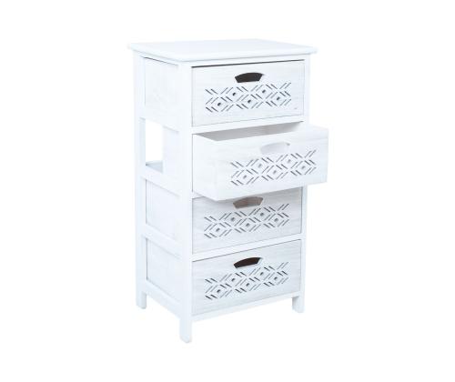 Kummut MIHKLI 4-sahtliga 40x29x73cm, valge