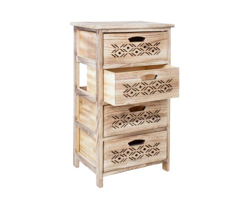 Kummut MIHKLI 4 sahtliga 40x29x73cm, naturaalne