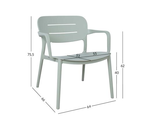 Tool MANGO 64x66xH75,5cm, rohekashall plastik