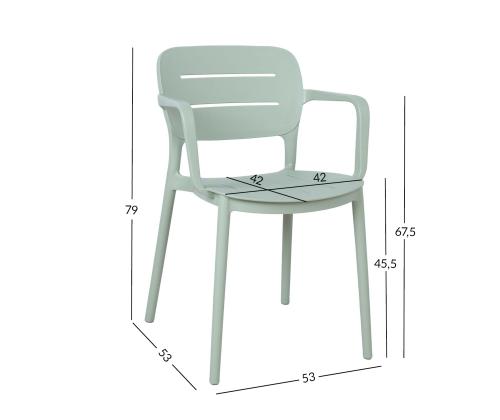 Tool MANGO 53x53xH79cm, rohekashall plastik