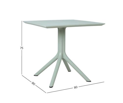 Laud MANGO 80x80xH75cm, rohekashall plastik