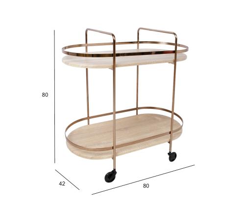 Serveerimislaud GENOVA 80x42xH80cm, helepruun, teras, laminaatplaat