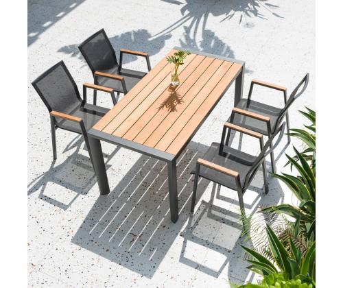 Laud TAMPERE 160x80xH75cm, tiik, alumiinium