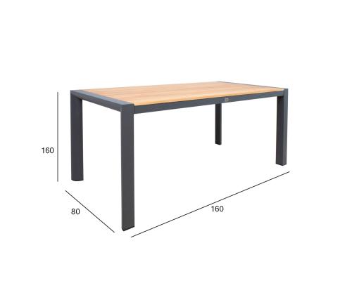 Laud TAMPERE 160x80xH75cm, tiik, alumiinium