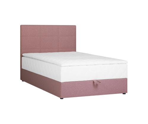 Kontinentaalvoodi LEVI 120x200cm, madratsiga, roosa, 123x210xH114,5cm