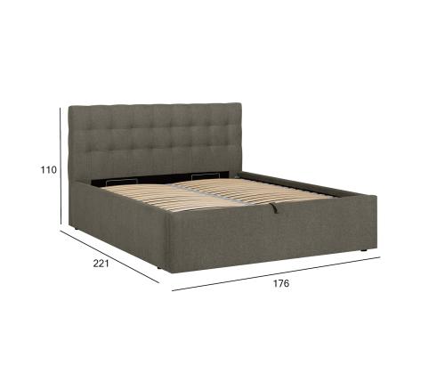 Voodi LEENA 160x200cm, tumebee˛, 176x221xH110cm