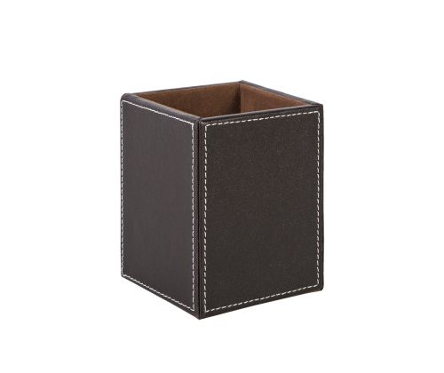 Pliiatsitops WALTER 9x9xH11,5cm, tumepruun, kunstnahk