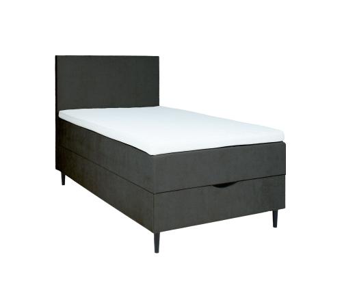 Kontinentaalvoodi LAARA 90x200cm, tumehall, 91x208xH119cm