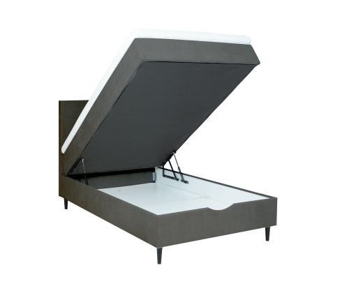 Kontinentaalvoodi LAARA 90x200cm, tumehall, 91x208xH119cm