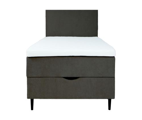 Kontinentaalvoodi LAARA 90x200cm, tumehall, 91x208xH119cm