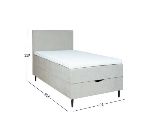 Kontinentaalvoodi LAARA 90x200cm, tumebeež, 91x208xH119cm