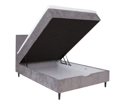 Kontinentaalvoodi LAARA 120x200cm, hall, 121x208xH119cm