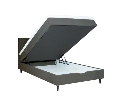 Kontinentaalvoodi LAARA 120x200cm, tumehall, 121x208xH119cm