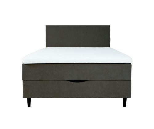 Kontinentaalvoodi LAARA 120x200cm, tumehall, 121x208xH119cm