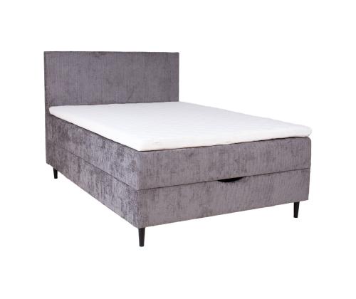 Kontinentaalvoodi LAARA 140x200cm, hall, 141x208xH119cm