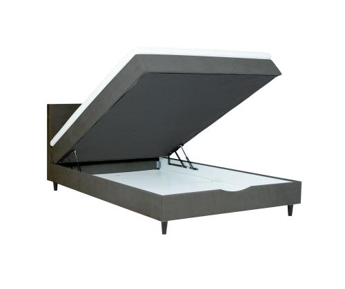 Kontinentaalvoodi LAARA 140x200cm, tumehall, 141x208xH119cm