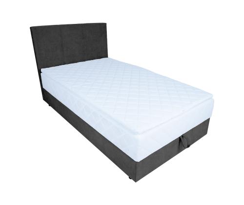 Kontinentaalvoodi LEVI 90x200cm, madratsiga, tumehall, 93x210xH114,5cm