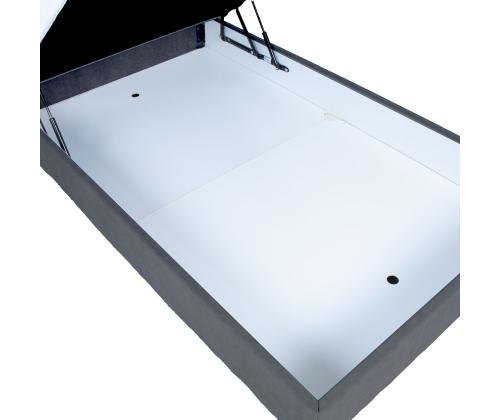 Kontinentaalvoodi LEVI 90x200cm, madratsiga, tumehall, 93x210xH114,5cm