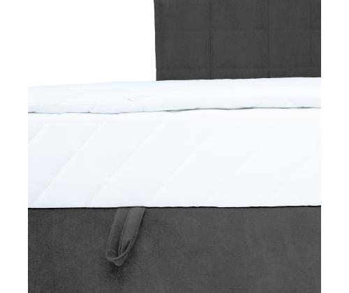 Kontinentaalvoodi LEVI 90x200cm, madratsiga, tumehall, 93x210xH114,5cm