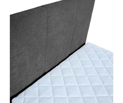 Kontinentaalvoodi LEVI 90x200cm, madratsiga, tumehall, 93x210xH114,5cm