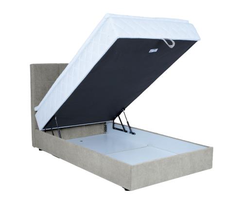 Kontinentaalvoodi LEVI 90x200cm, madratsiga, tumebeež, 93x210xH114,5cm