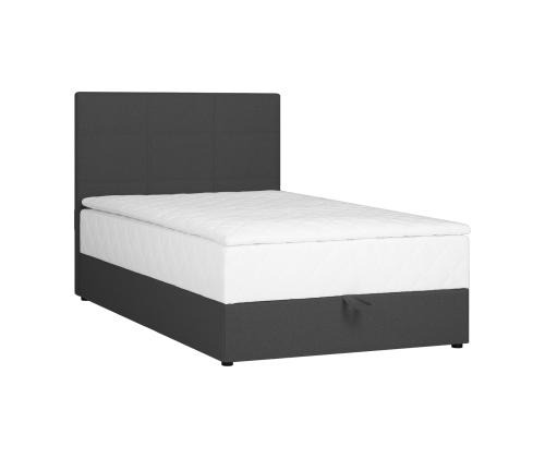 Kontinentaalvoodi LEVI 120x200cm, madratsiga, tumehall, 123x210xH114,5cm