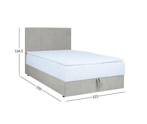 Kontinentaalvoodi LEVI 120x200cm, madratsiga, tumebeež, 123x210xH114,5cm