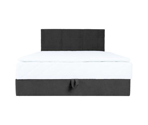 Kontinentaalvoodi LEVI 140x200cm, madratsiga, tumehall, 143x210xH114,5cm