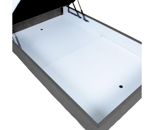 Kontinentaalvoodi LEVI 140x200cm, madratsiga, tumehall, 143x210xH114,5cm