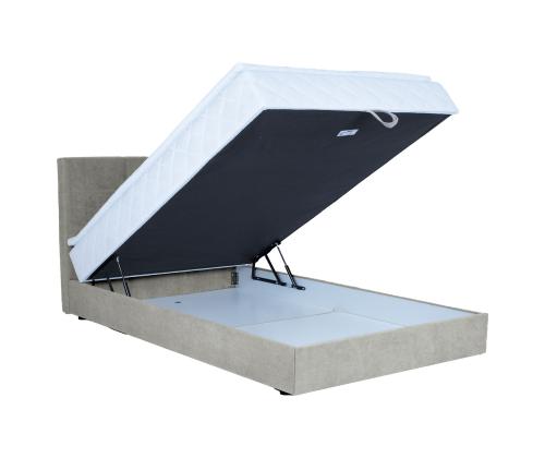 Kontinentaalvoodi LEVI 140x200cm, madratsiga, tumebeež, 143x210xH114,5cm