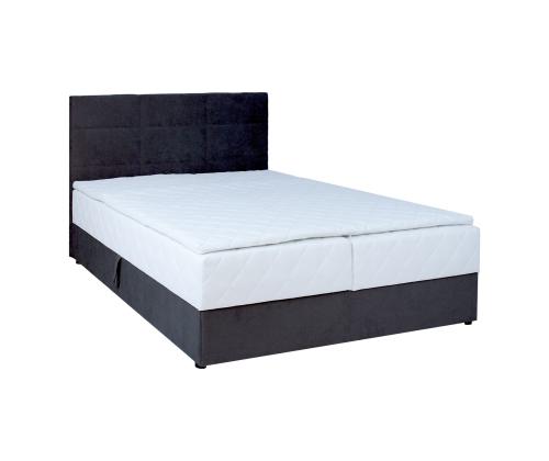 Kontinentaalvoodi LEVI 160x200cm, madratsiga, tumehall, 163x210xH114,5cm