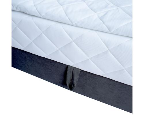 Kontinentaalvoodi LEVI 160x200cm, madratsiga, tumehall, 163x210xH114,5cm